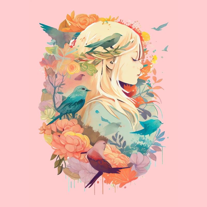 Heiteres Mädchen Aquarell