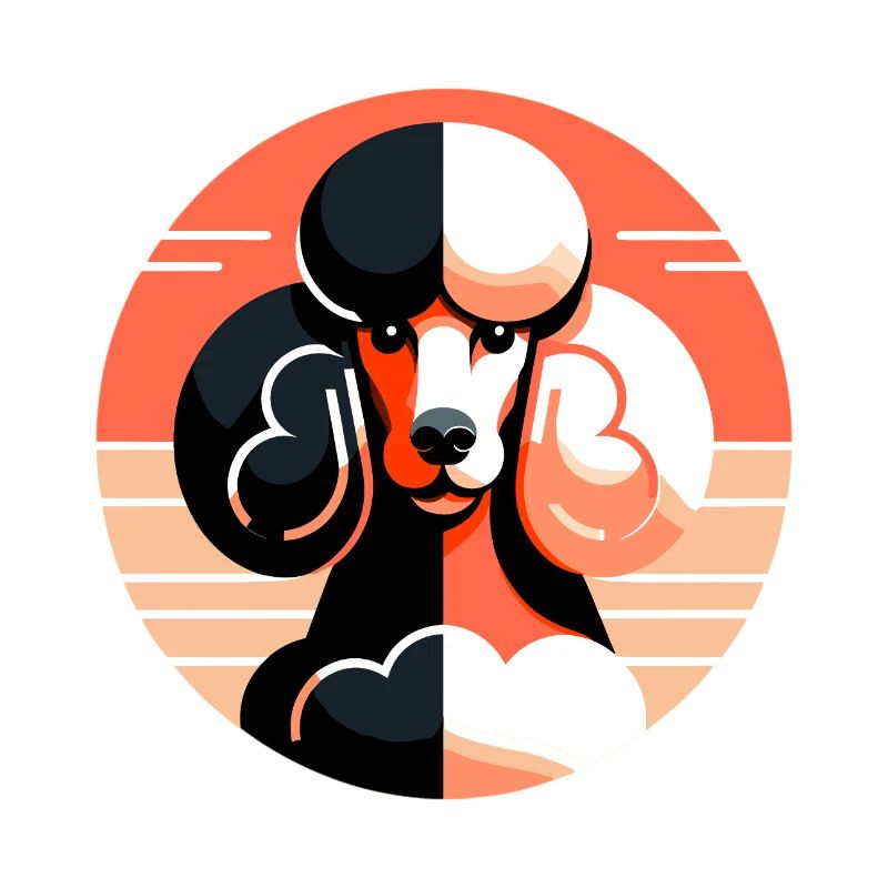 Caniche aux couleurs vives