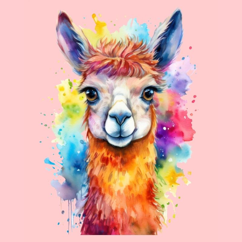 Lama oder Alpaka Aquarell Illustration