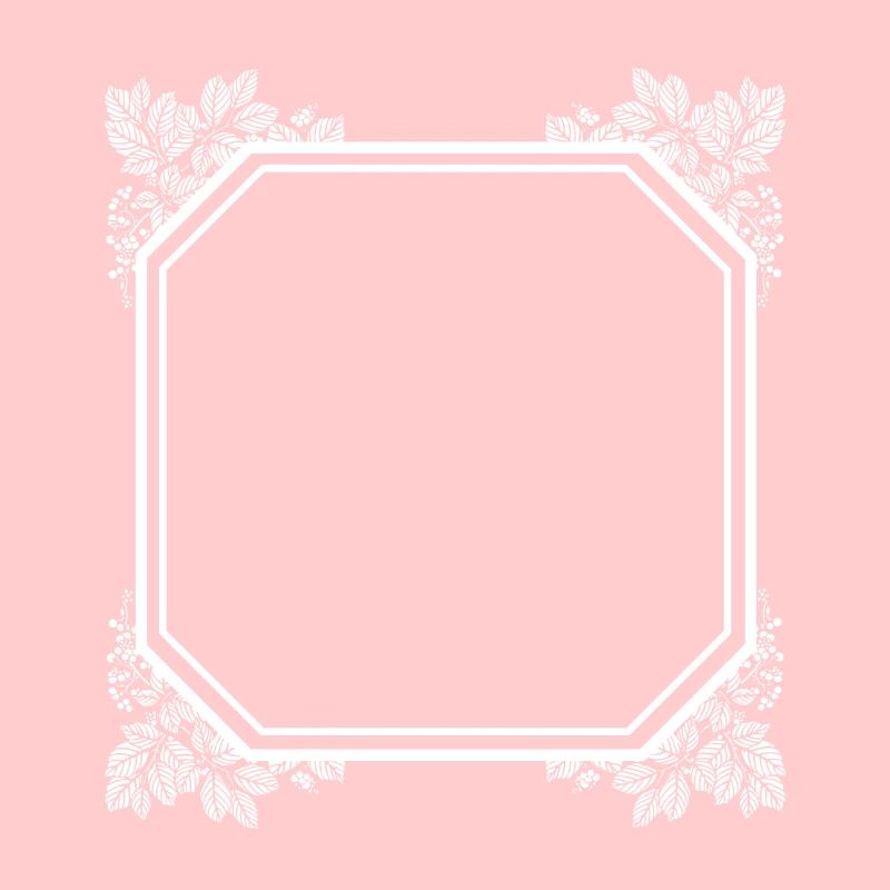 Cool square frame with leaves