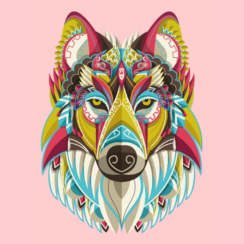 farbiger Wolf