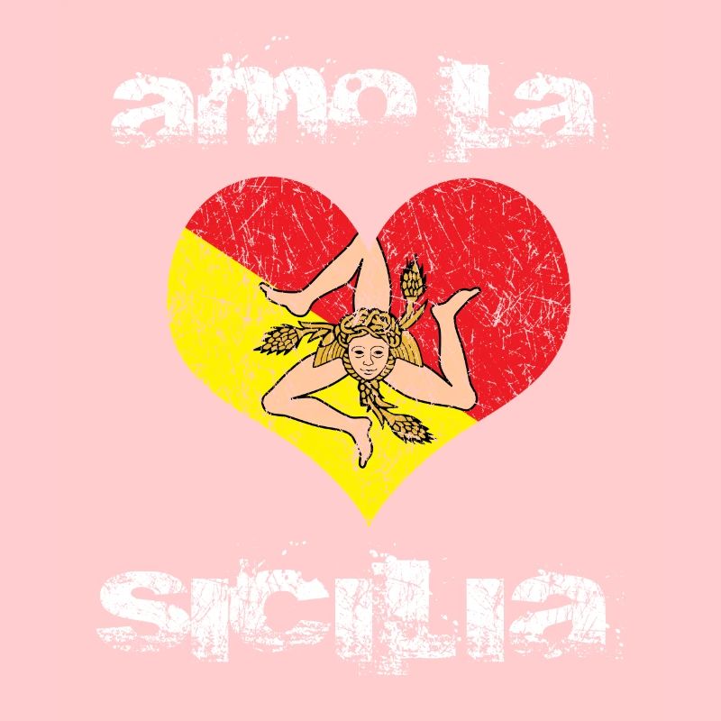 Sicile Sicilia coeur drapeau
