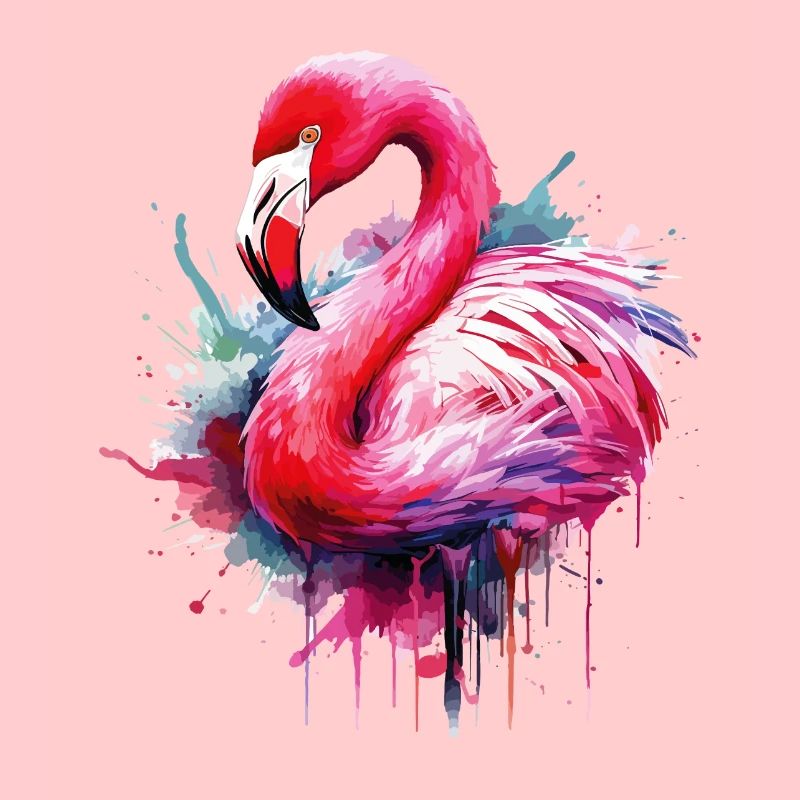 Flamingo Bird Exotic Summer Splash Pink Pink