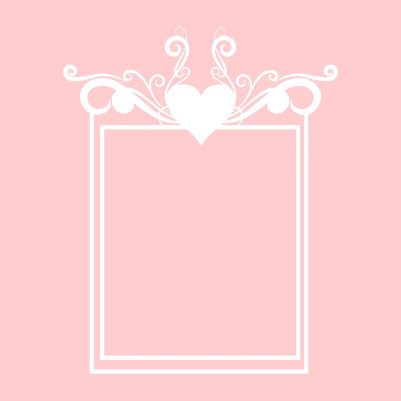 Rectangular frame heart playful line