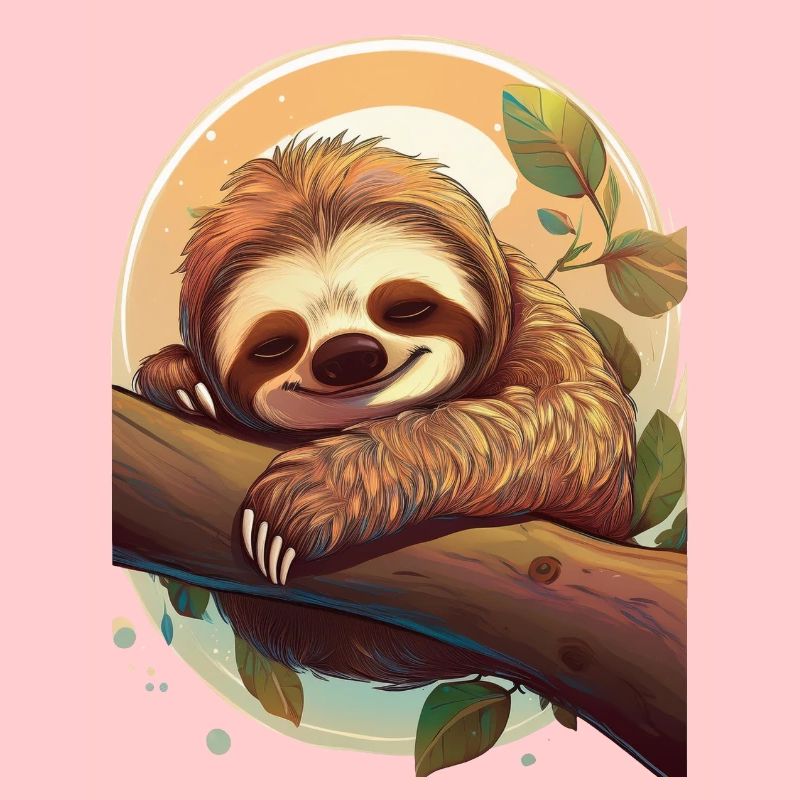 Cute sloth sleeping on a branch