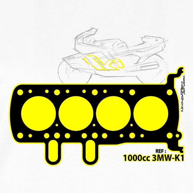 design T shirt BM W K1 gelb emblem