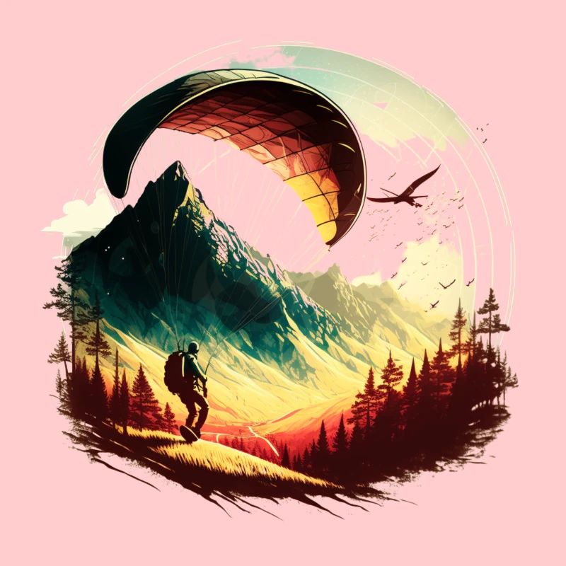 High above the clouds, cool paraglider