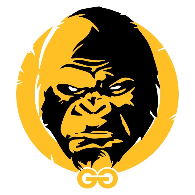 Big grim gorilla head