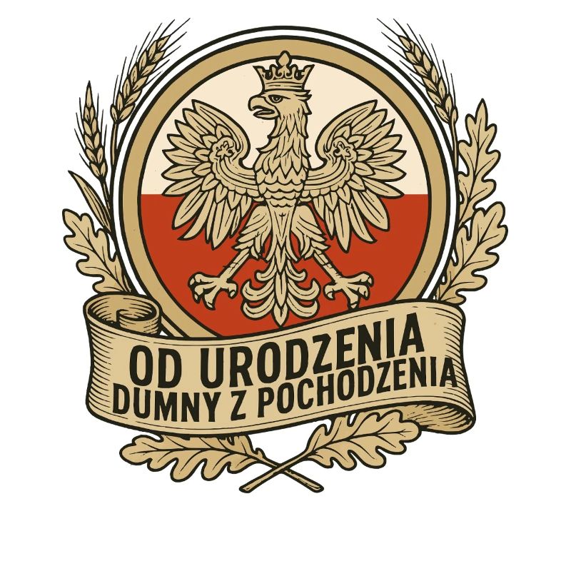 Born Proud Polish Eagle Emblem