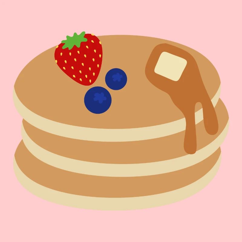 Pancake Stack with Berries, Butter and Maple Syrup
