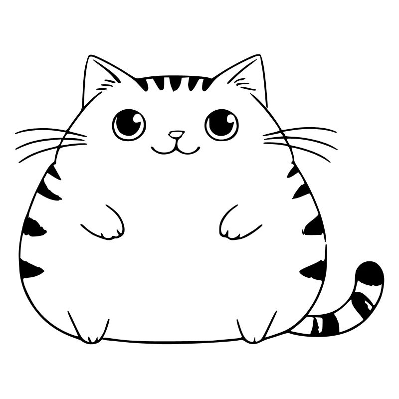 Chubby cat as vector illustration