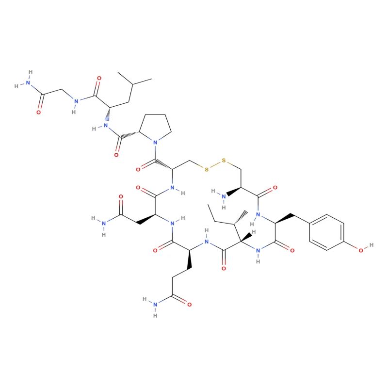 Oxytocin Molecule - Colored Structural Formula
