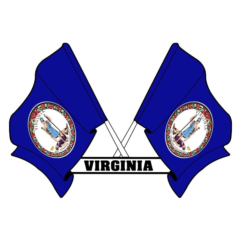 Deux drapeaux texte VIRGINIA