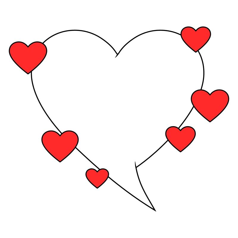 Speech bubble with hearts