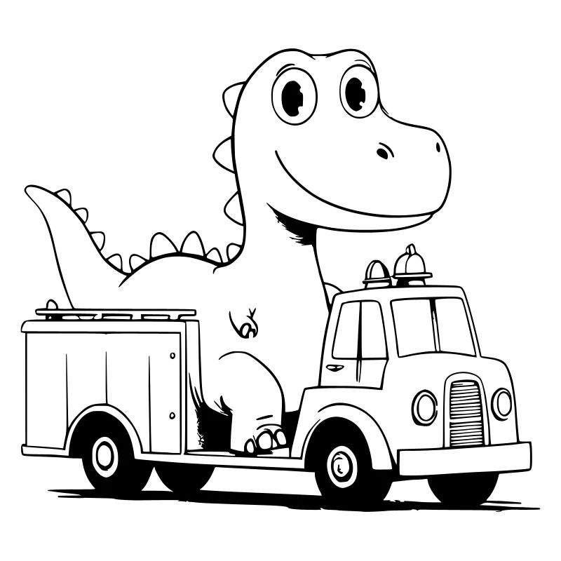Dino de pompiers comme illustration vectorielle