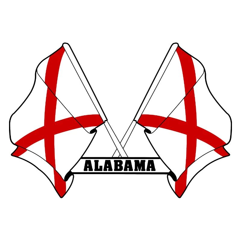 Deux drapeaux texte ALABAMA