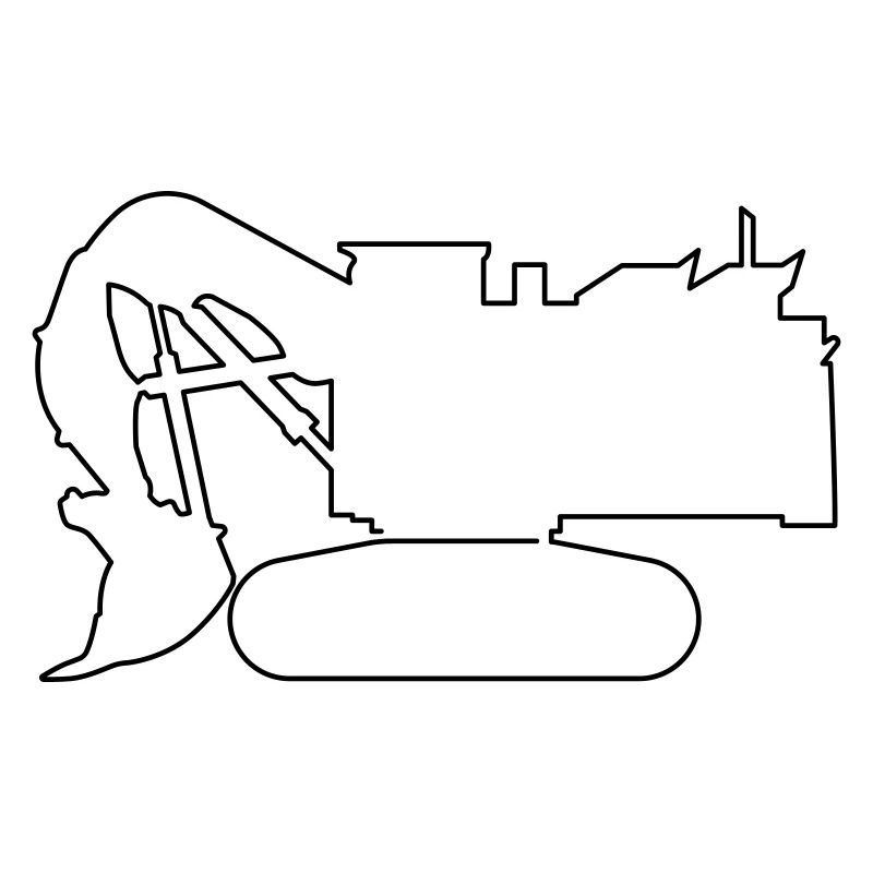 Mining Excavator Large Minimalist Open Pit Mining