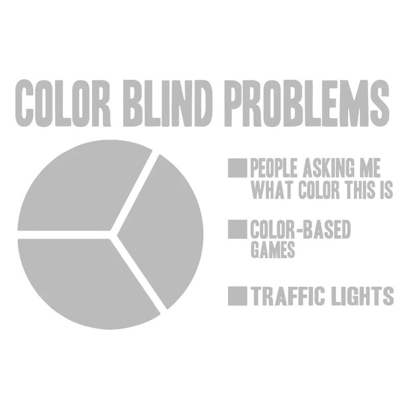 Color Blind Problems Pie Chart Funny Colorblind