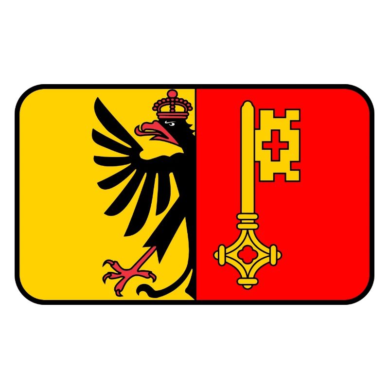 Flaggenvignette oder Logo von Genf