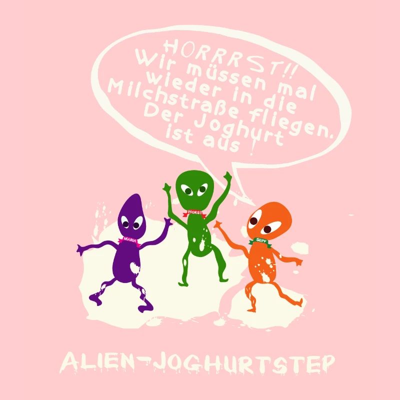 Aliens tanzen Joghurtstep
