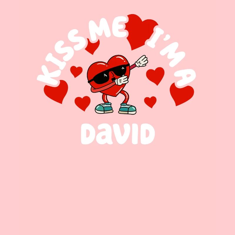 Kiss Me - Saint-Valentin Nom Dabbing Heart David
