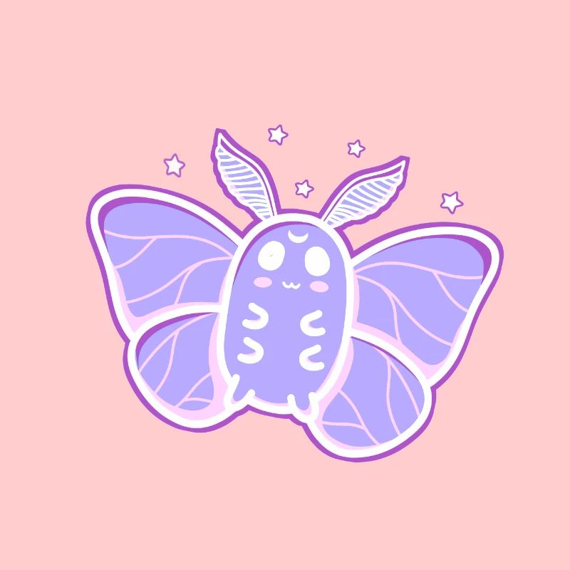 Mignon Luna Moth avec des étoiles