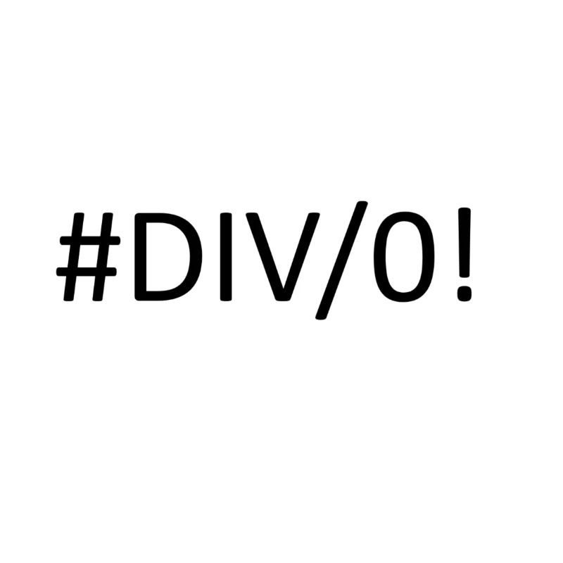 #DIV/0! Excel Error