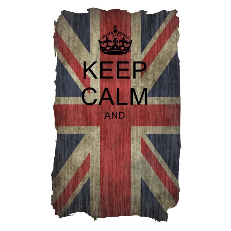 Keep Calm auf Union Jack + dein Text