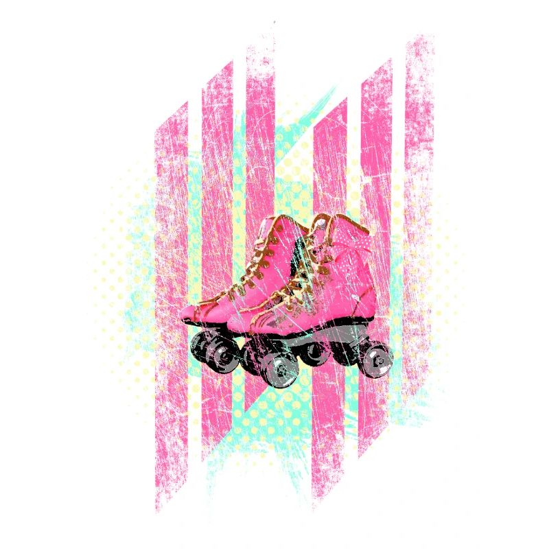 Pattern with Roller Skates 60s Colors