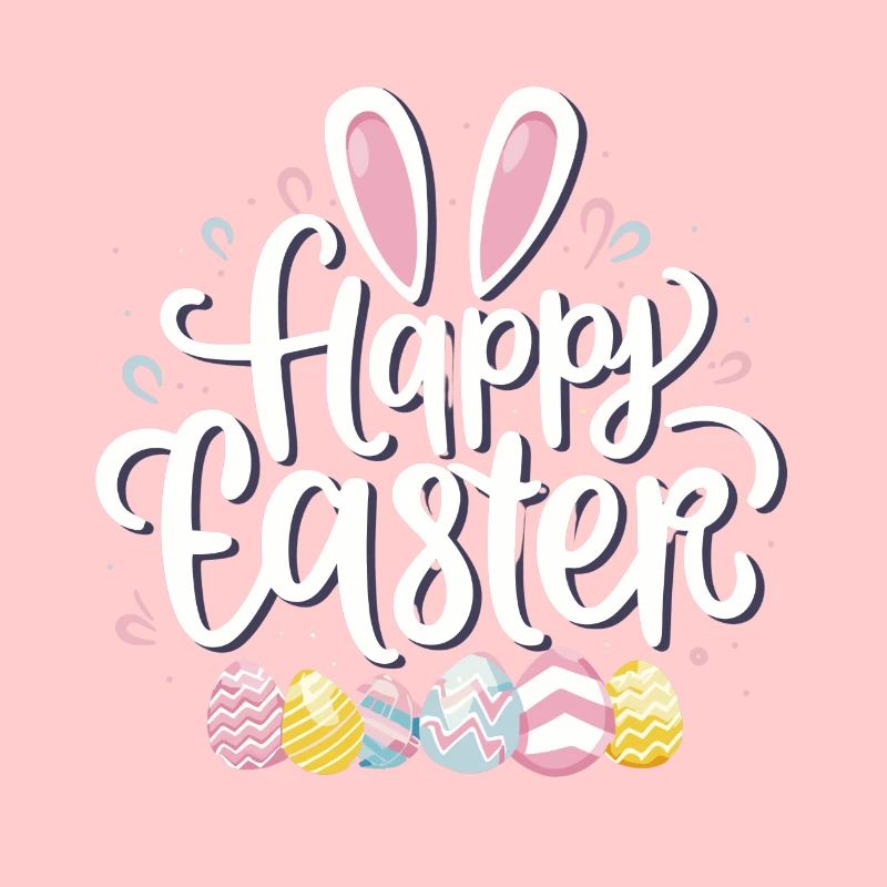 Happy Easter Happy Easter with bunny ears