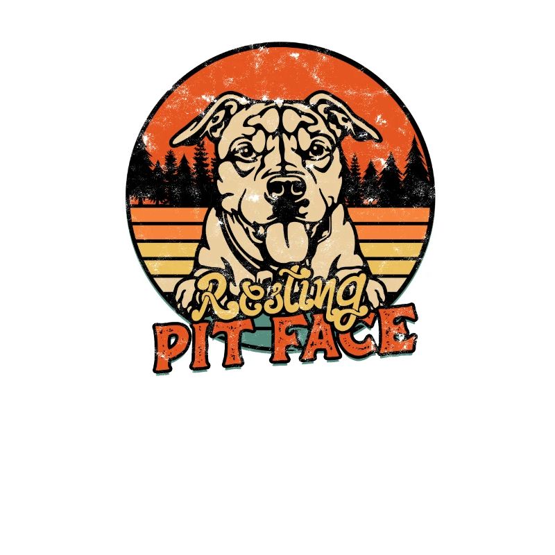Vilande grop ansikte - pitbull