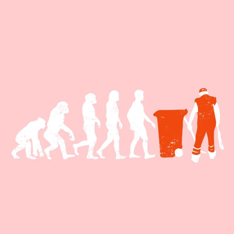 Müllmann evolution geschenk job beruf müll orange