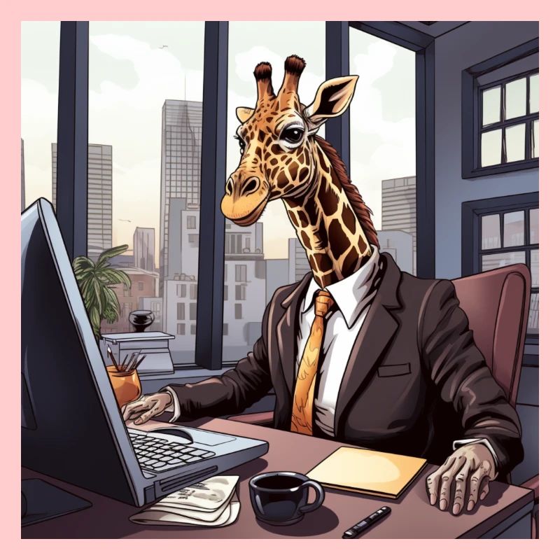 Comic-Giraffe im Büro: Hol dir den coolen Büroheld