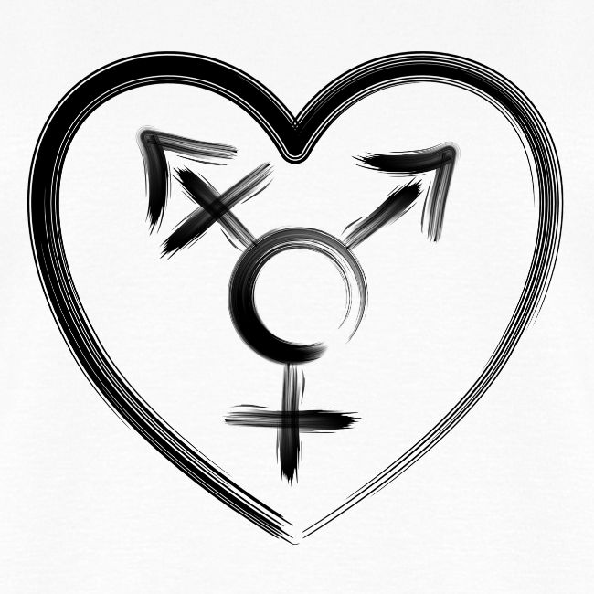 Herzemblem Transgender schwarz