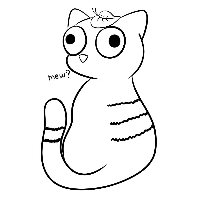 A cat and its leaf