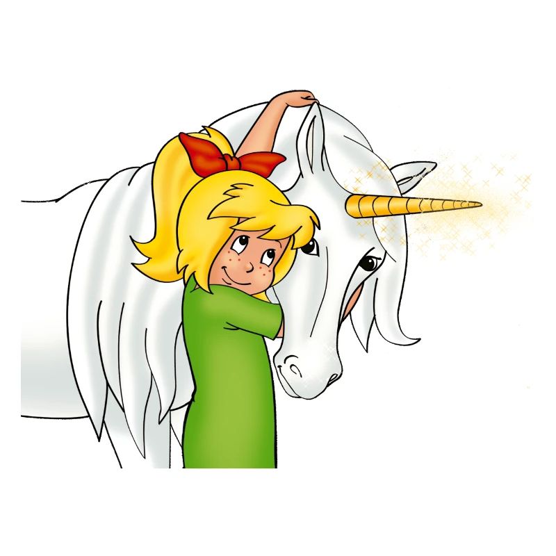 Bibi Blocksberg mit Einhorn Goldhörnchen