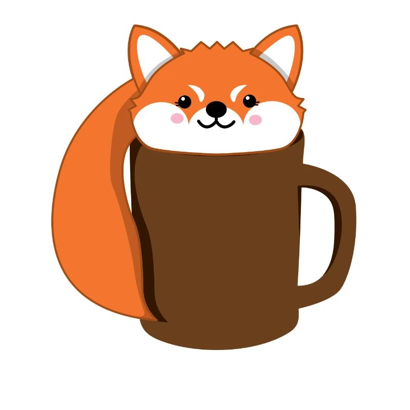 Fox - Coffee - Tase - Comic Style - Gift