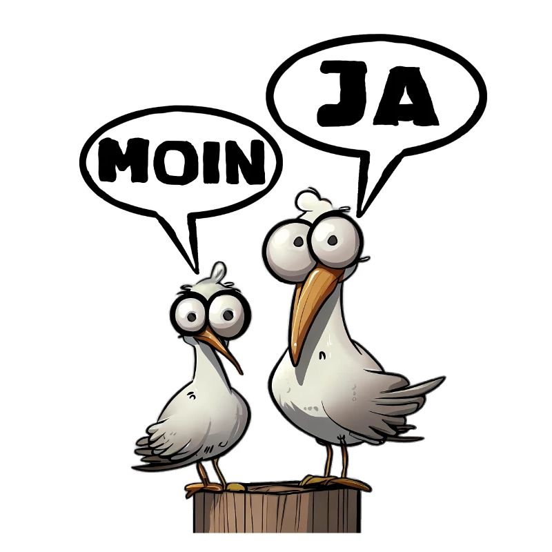 Morgenmuffel Spruch Möwe Moin Ja
