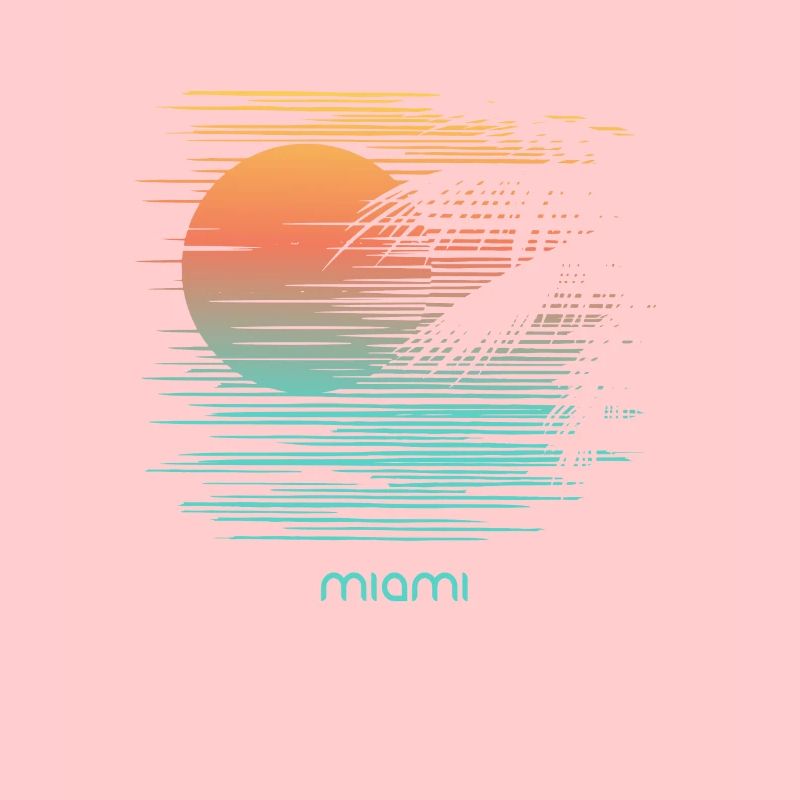 Artistic Miami Florida Palm Tree Vacation Souvenir