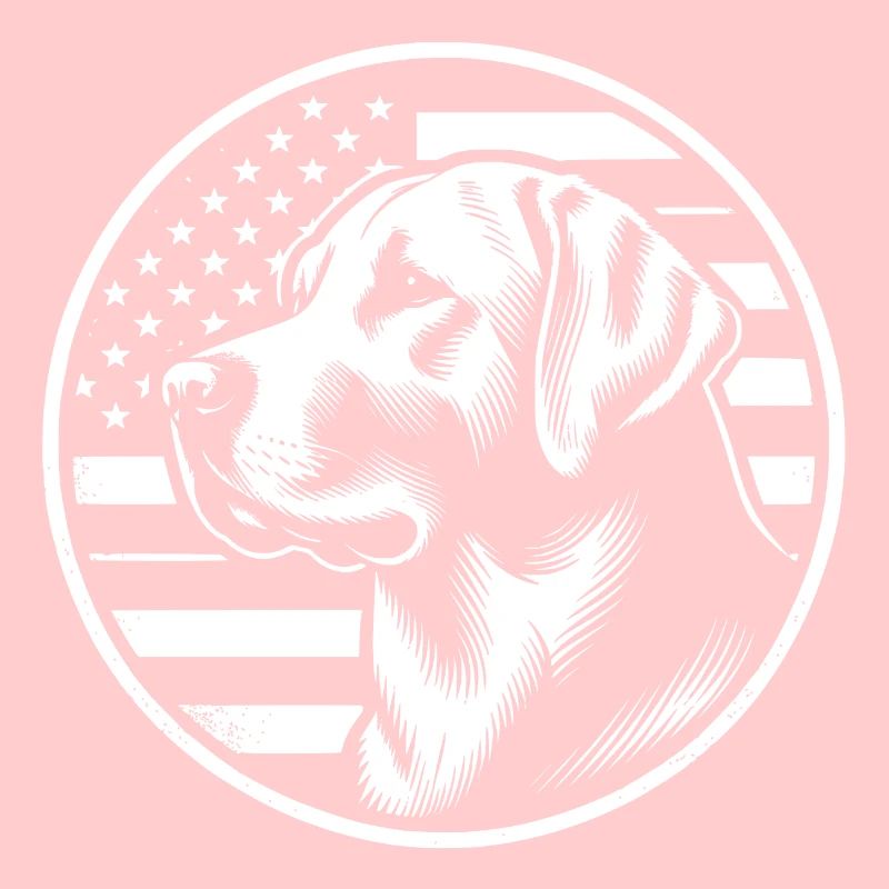 Labrador Retriever Lab avec drapeau américain