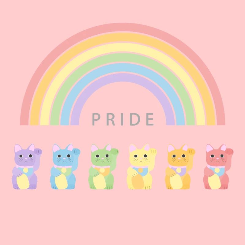 Winkekatze Arc-en-ciel Pride Month