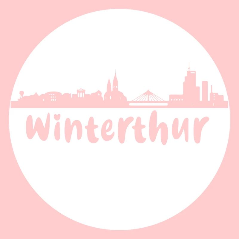 winterthur,skyline, cercle, coupe de ciseaux, blanc