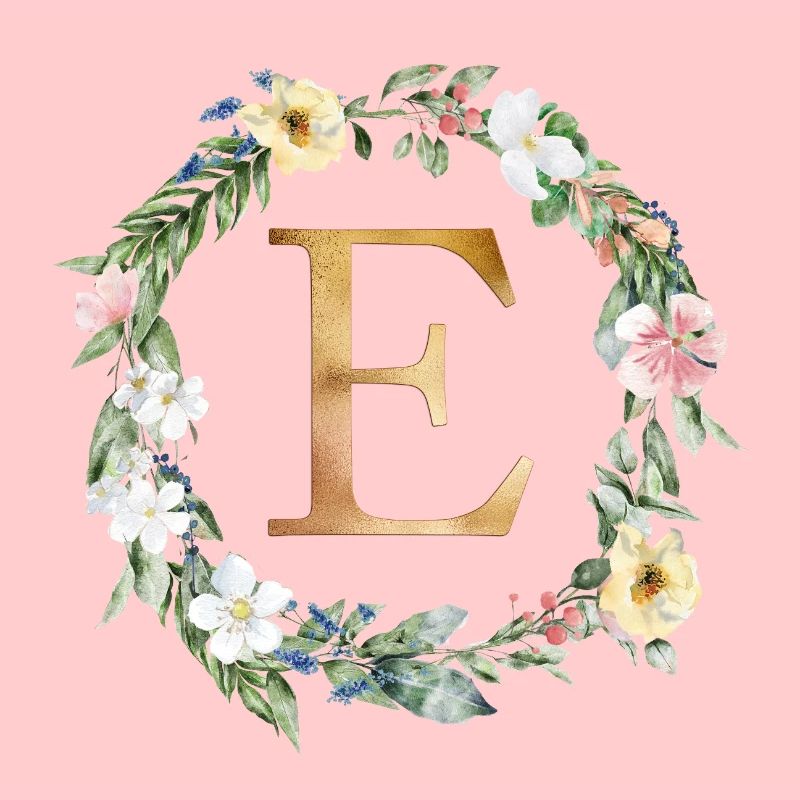 Monogramme personnalisable Aquarelle Floral E