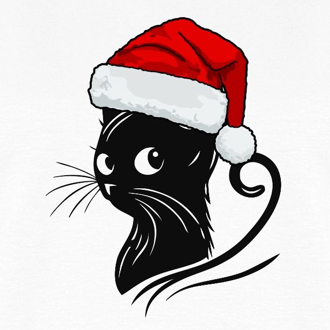 Cute Black Cat Christmas