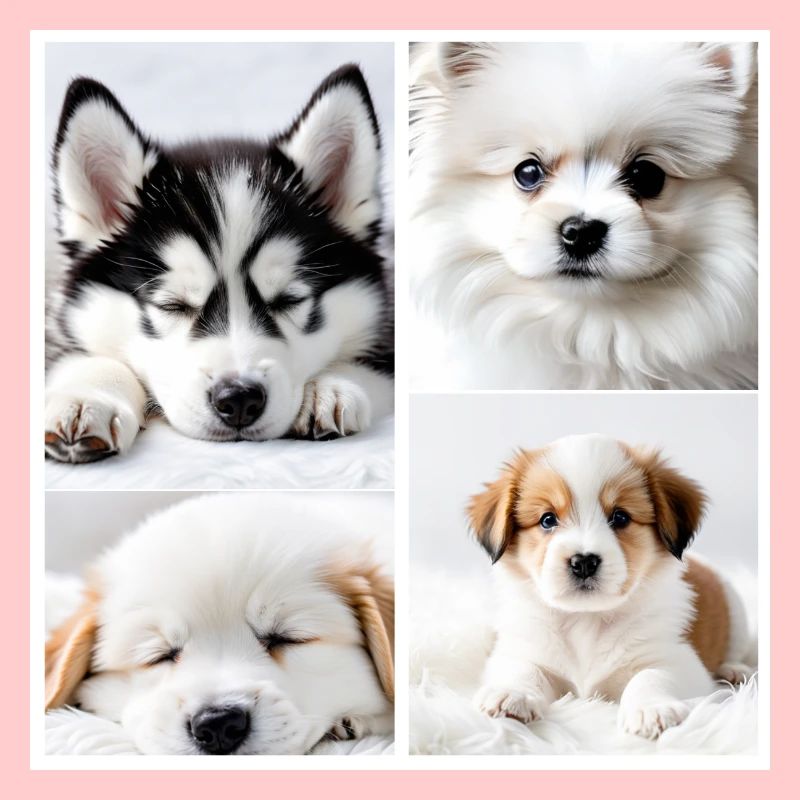 Collage mit Hunde Welpen