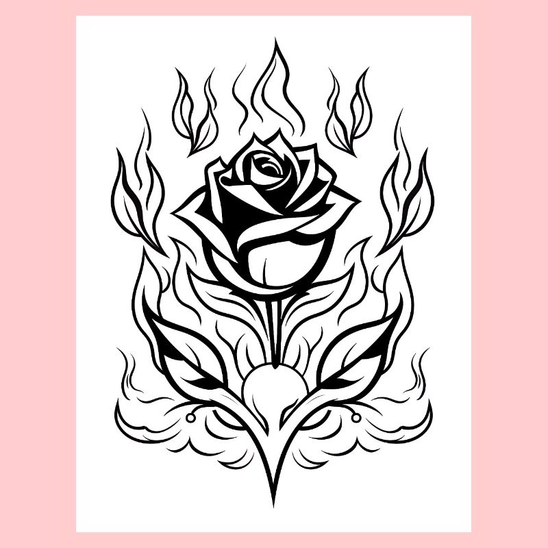 Blume Tattoo #7 Malvorlage Muster