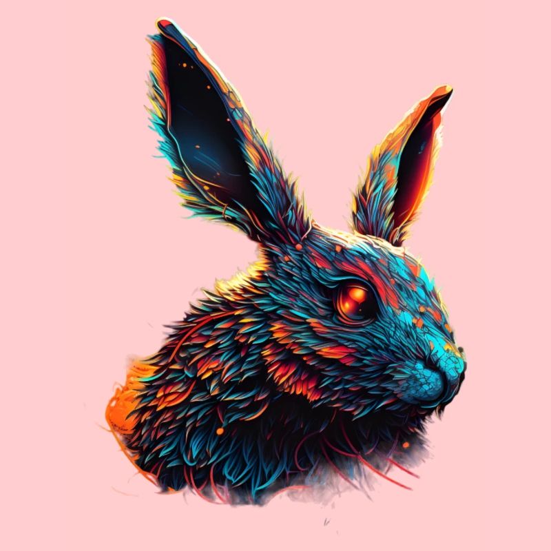 Rabbit Pet Synthwave Gift