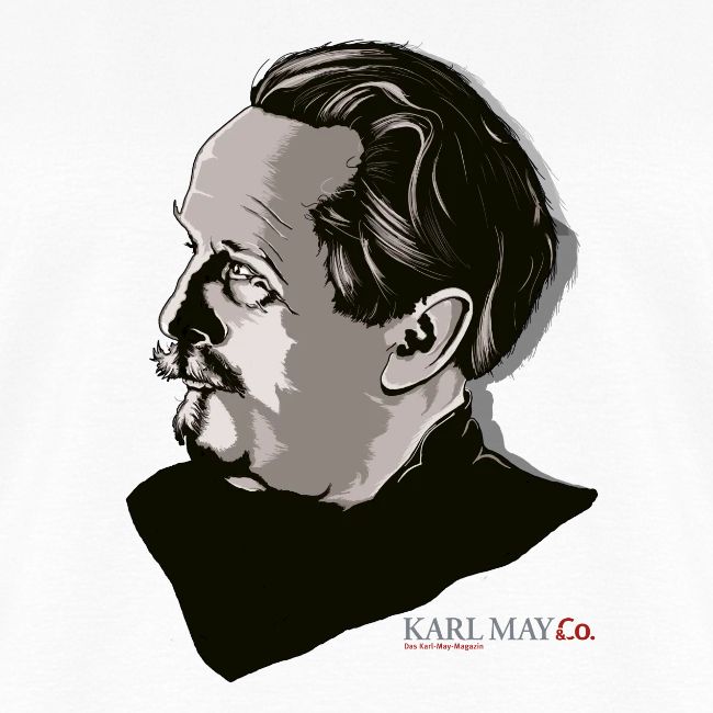 Karl May Kopf mit Logo