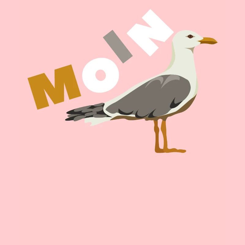 Moin with seagull Typical North German word