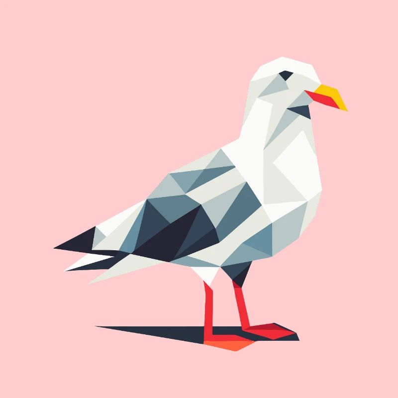 Moin Comic Nordsee Hamburg Polygon Möwe Vogel Pier